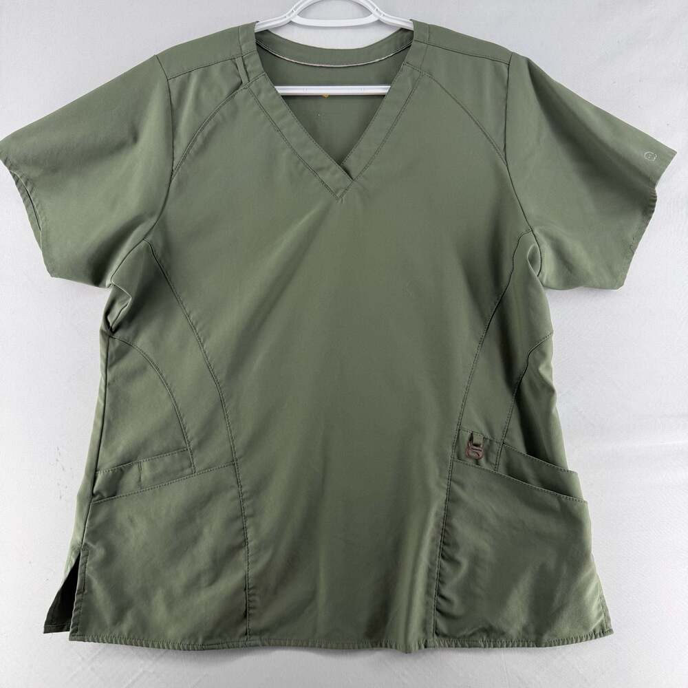 1459 WonderWink Scrub Top and Pants Set, Olive Green, Size Large